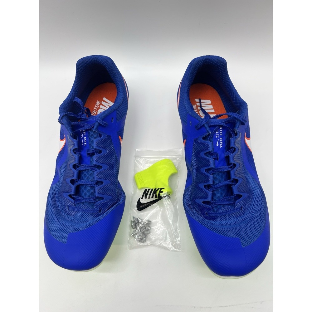 Nike Rival Multi Track & Field Spikes Blue Orange Men's Size 12 NEW